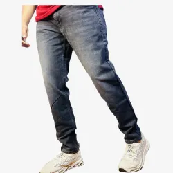 Men's Washed Grey Slim Fit Stretch Jeans | Premium Casual Denim Pants